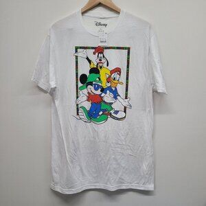 Disney Tee Shirt Unisex Size Large 100% Cotton Mickey Donald Goofy Hipster NWT